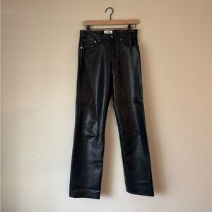 Agolde Black Leather Trousers